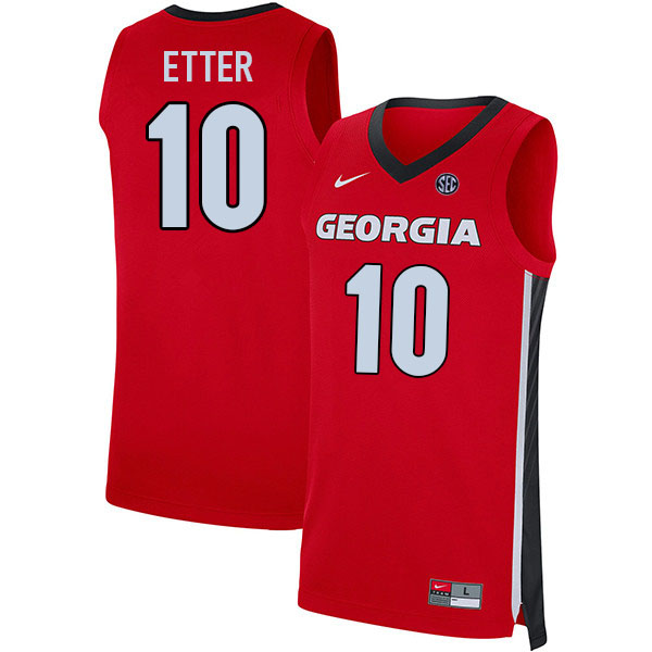 Georgia Bulldogs #10 Jaxon Etter College Basketball Jerseys Sale-Red